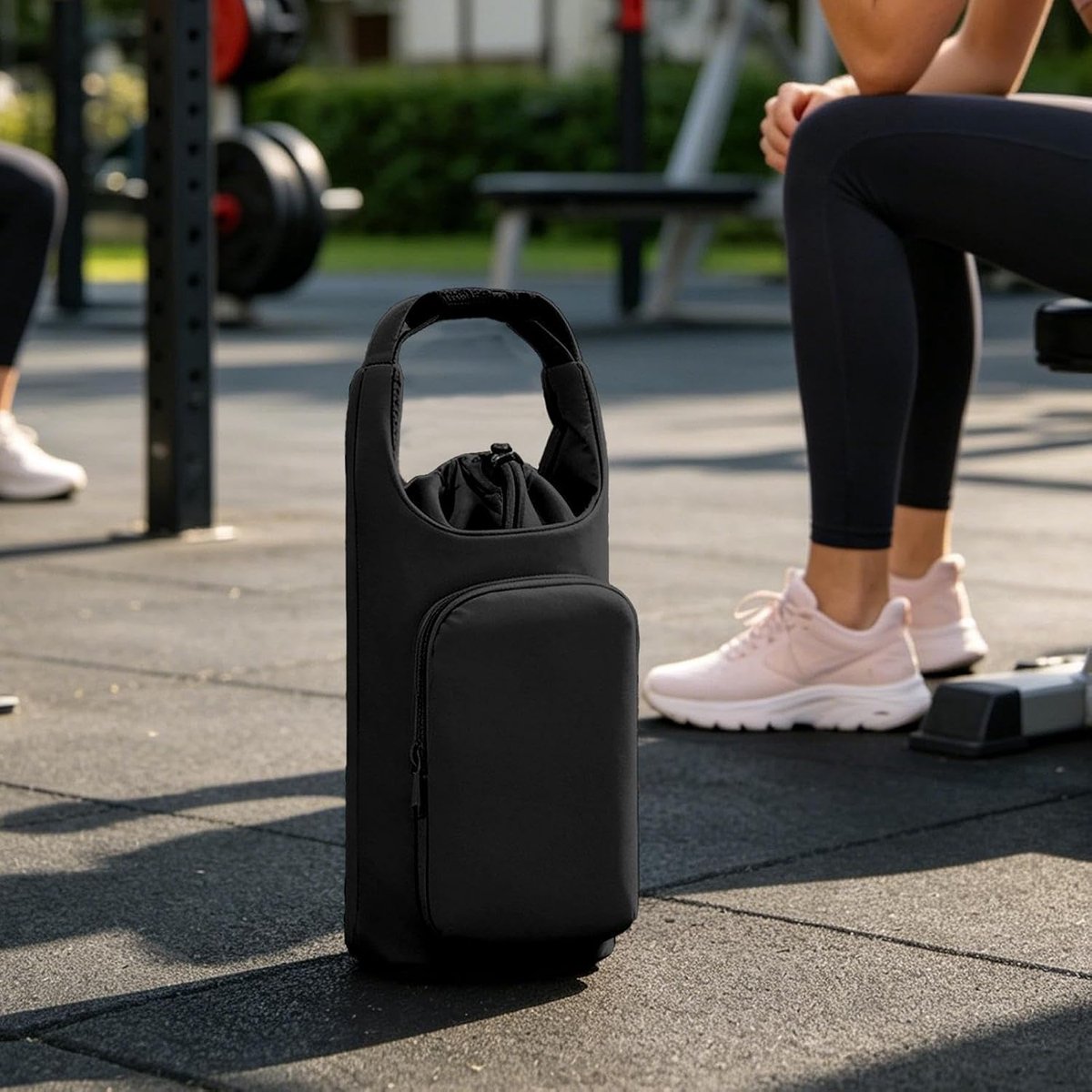 1 stuk - Tas voor waterfles - Geïsoleerde crossbodytas voor waterfles - Geschikt voor diverse situaties zoals fitness, sport, wandelen, buitenactiviteiten, reizen, strand, cruiseschepen, autogebruik, rugzak, kantoor en campus - 30x10x12cm - Zwart — cadeau in Sport & Outdoor - foto 4
