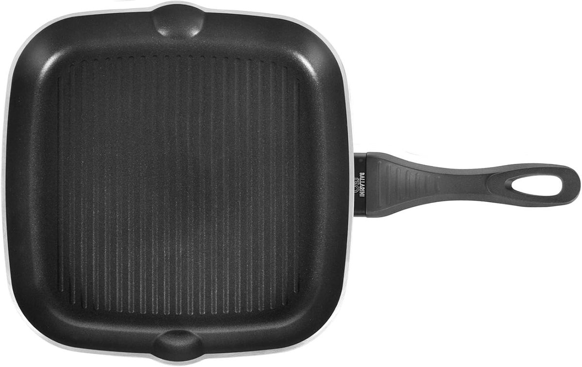 Grillpan - Koekenpan Grill - Gourmet Grillen - 3-laags Antiaanbaklaag - 28 cm - Zwart
