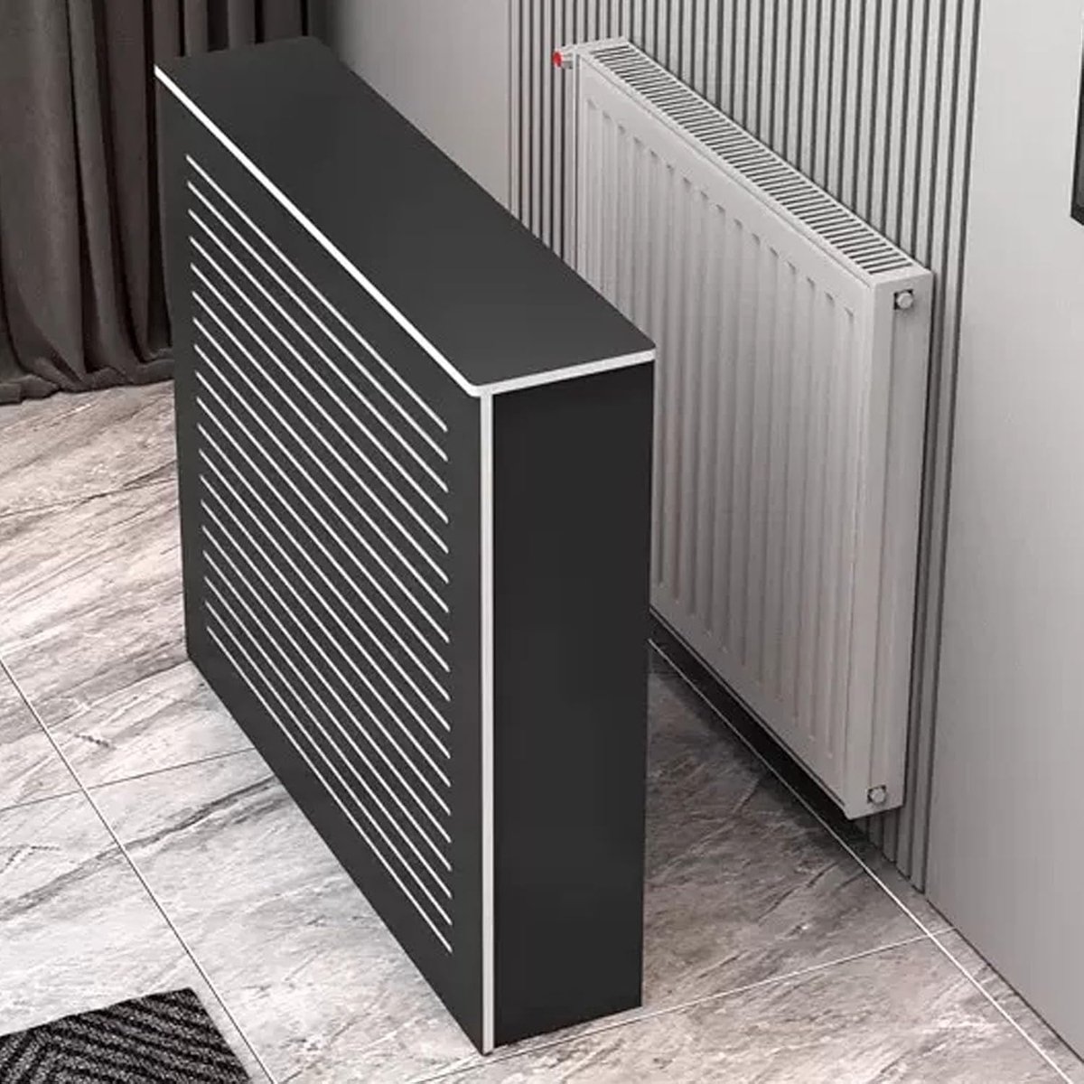 Verwarming Kast - Radiator Omhulsel - Ruimte Decoratie - Hout-kunststof Plaat - Verschillende Maten - Zwart