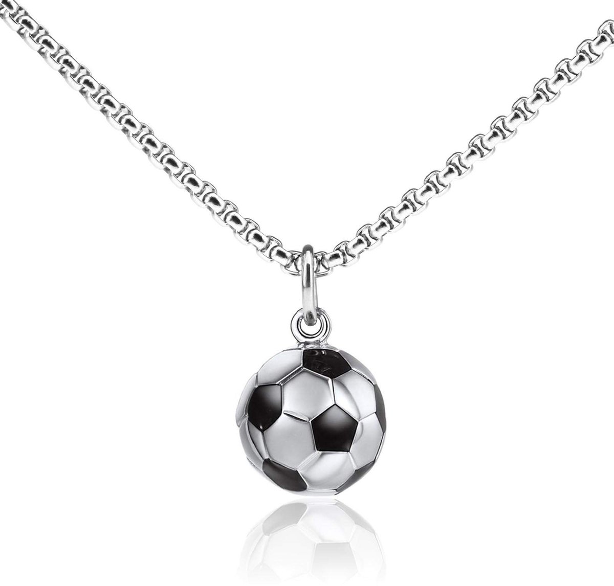Dailygoods - Roestvrijstalen Voetbalbedel Ketting voor Sportliefhebbers