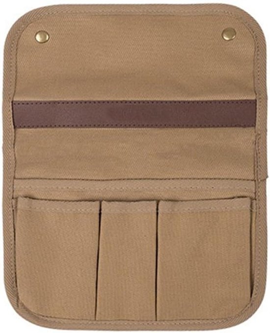 Stoel Organizer - Armleuning Tas - Buiten Ontspannen - Stevig Canvas Materiaal - 24 x 10 x 3 cm - Zwart — afbeelding 4