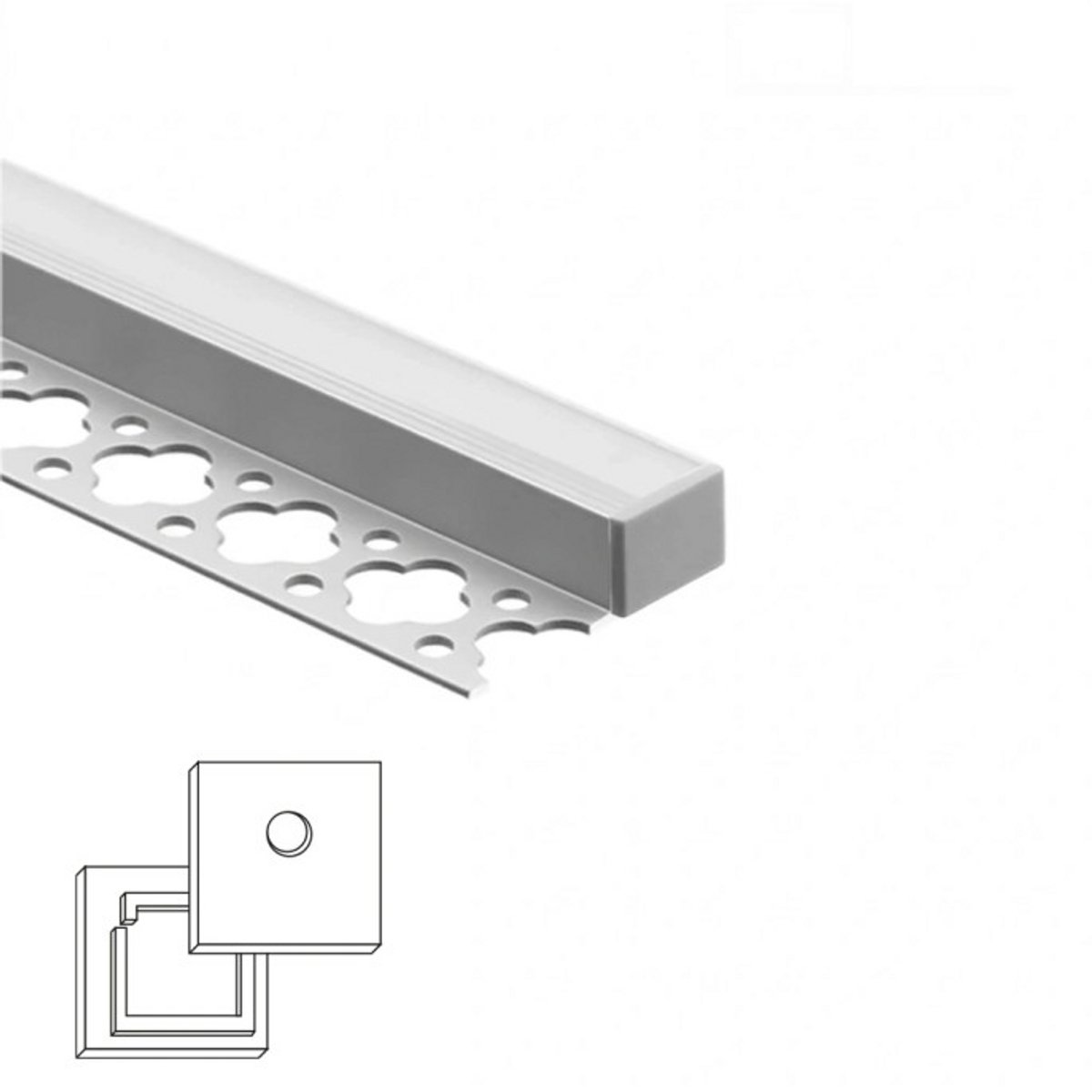 Ledprofiel smal voor stuc- en tegelwerk - Stucstop - 2 meter - Led strip profiel - Led profiel wit