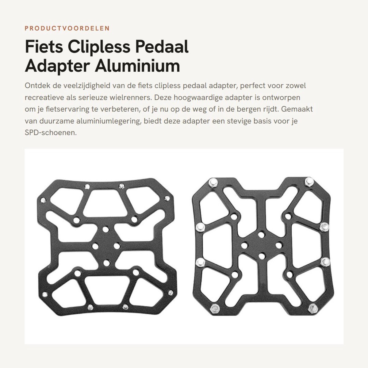 Dailygoods - Fiets Clipless Pedaal Adapter - Aluminium Pedaal - Ideaal voor Wielrenners - Zwart - Lichtgewicht en Duurzaam - Geschikt voor SPD-Schoenen