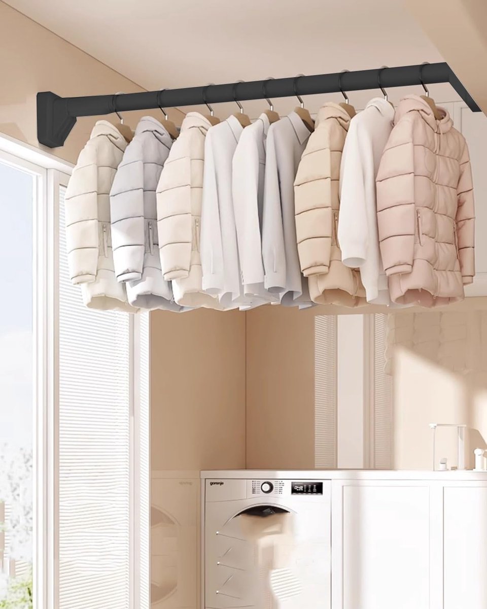 Kaststang - Telescoopstang - Kleding Organiseren - Verstelbaar - 70-120 cm - Zwart