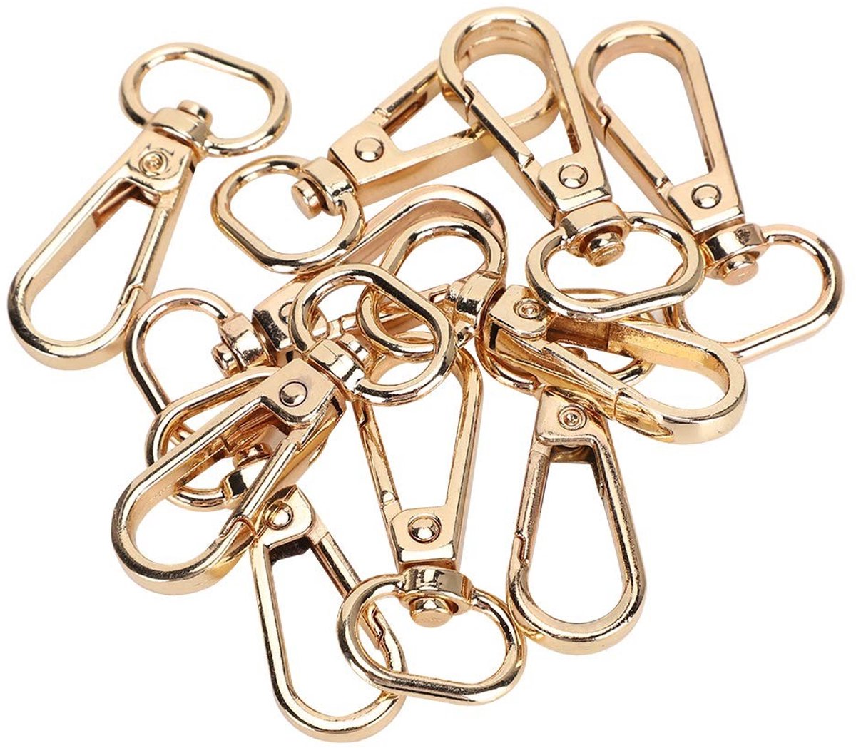 Dailygoods - 10 Messing Karabijnhaken Sleutelhanger - Lichtgewicht en Handig