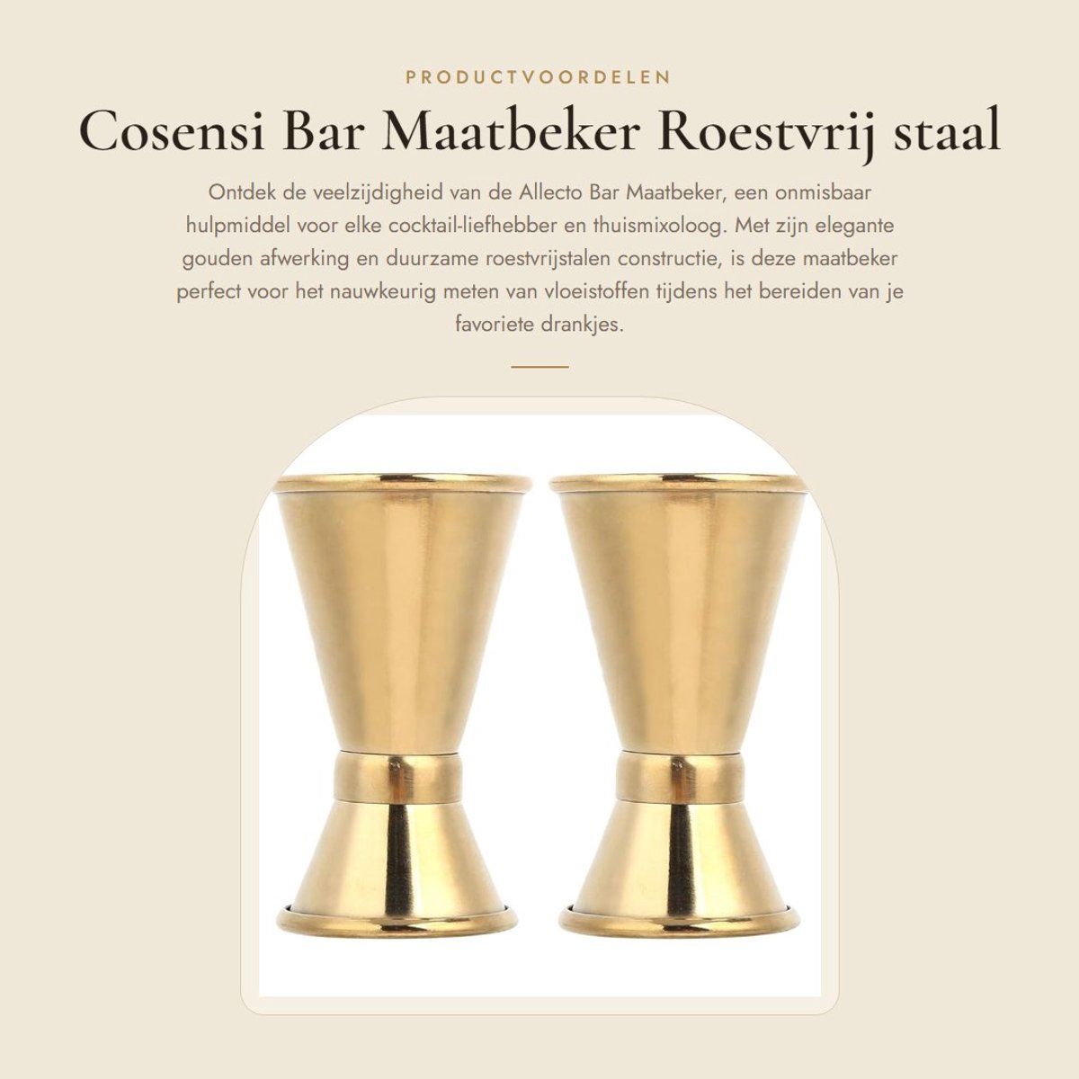 Bar Maatbeker - Dailygoods- Maatbeker Roestvrij Staal 1 Liter