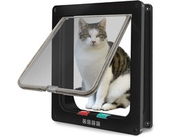 SNJY® Kattenluik met Microchip - Kattenluik met Chip - Kattenluik met Chipherkenning - 24,9B x 24,9H cm - Zwart