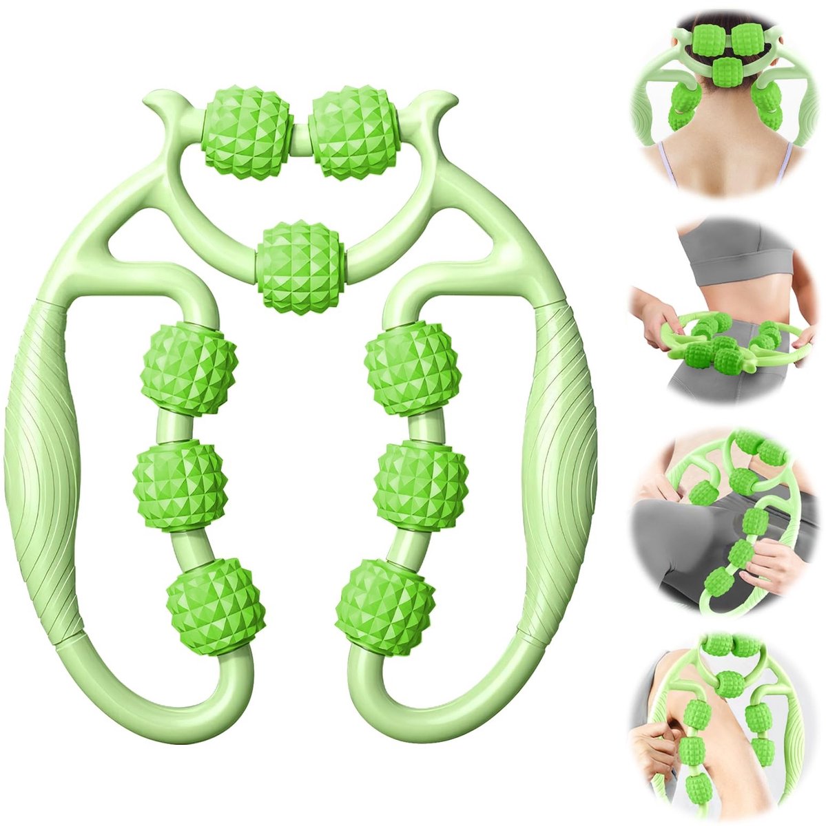 Dailygoods- Spiermassageroller 3D - Massageapparaat - Massageroller voor benen - Anti-cellulitis - Fitness - Herstel beweeglijkheid 27x24,5x4 cm