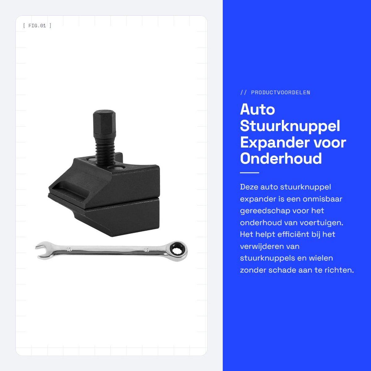 Dailygoods- Strut Knuckle Verwijderaar Universeel - Auto-Onderhoud Tool - Staal - Scheidingswand 42x32x32 mm - Sleutelmaat 158 mm - Duurzaam - Ophangingsgereedschap