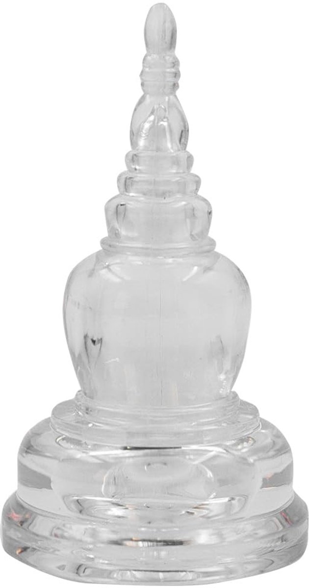 Dailygoods- Stoepa - Transparante Acryl Boeddha Toren - Exquise Decoratie - Multifunctioneel Gebruik - Geschikt voor Tempels - Rust en Schoonheid - Decoratietoren