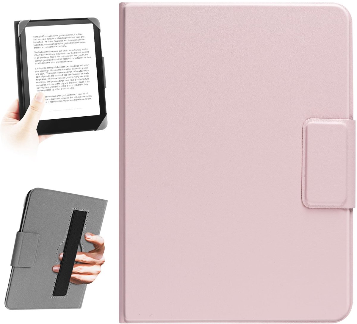 Dailygoods - HoYiXi Universele hoes voor 6,8 inch, 7 inch eReaders.Compatibel met Kindle, Kobo, Paperwhite, Pocketbook, Tolino eReaders. Elastische touwhoes voor 6" - 7" E-book Readers.Roze in kleur.