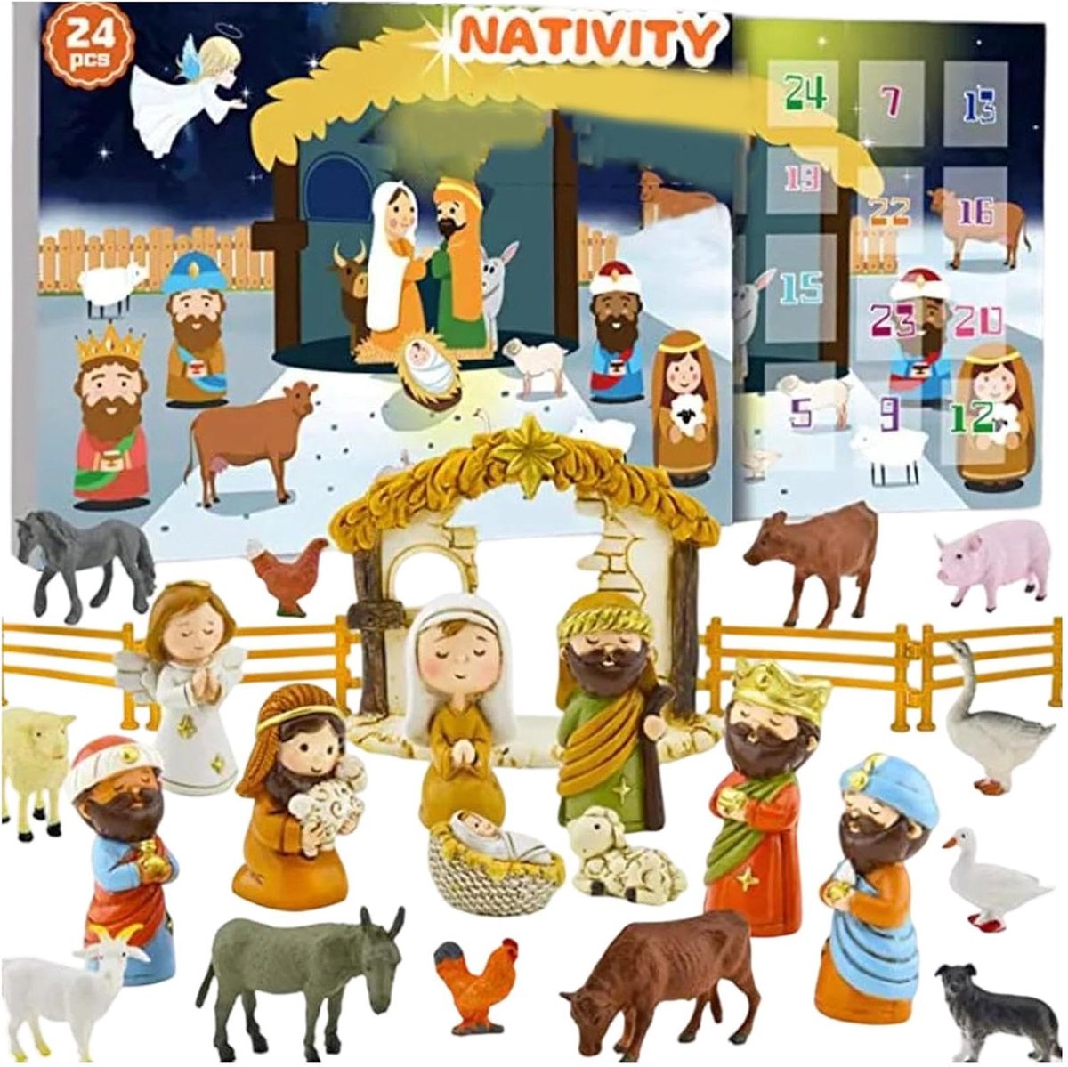 Adventskalender Kerstmis - Aftelkalender Kerst - Feestelijke Decoratie - Modulaire Kerstst