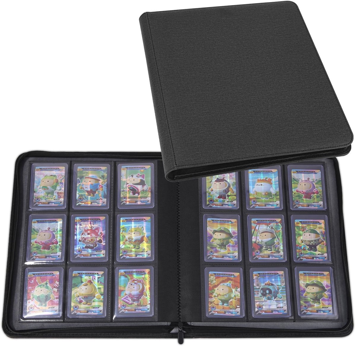 Dailygoods- Toploader Binder - 288 Kaarten Capaciteit - 16 Pagina's - 9 Vakken per Pagina - PU-leer - Duurzaam en Elegant - Verzamelalbum
