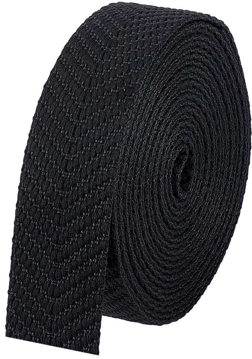 Dailygoods- Webbing 5M - 38mm Breed - Zwarte Jacquard Webbing - V Patroon - Vervangen van Banden - Ideaal voor Ambachten - Tape