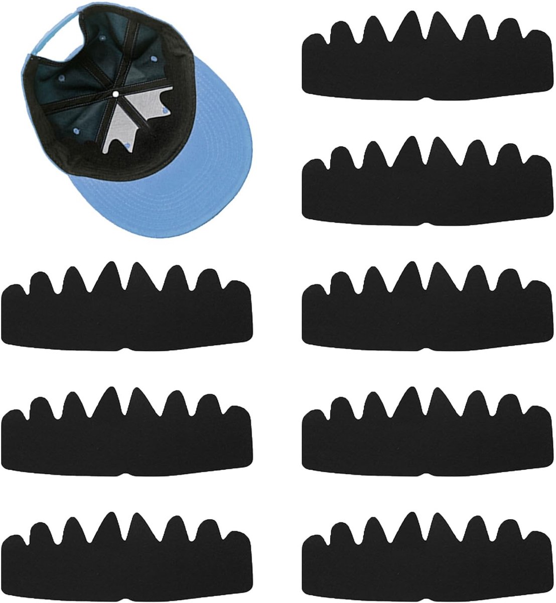 Dailygoods- Hoed Shaper - 10 Stuks Vilten Cap Liner - Hoed Display Accessoires - Hoed Interieur Houder - Duurzaam Vilt - Afmetingen 26 x 10 cm - Hoedvoering