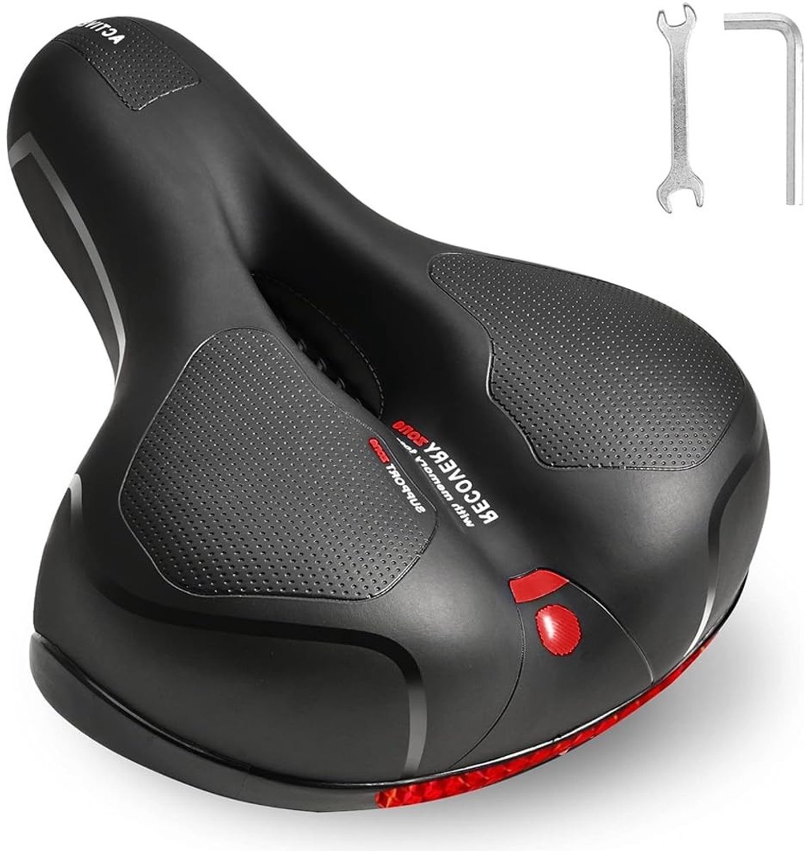 Dailygoods- Fietszadel Premium - Zacht/Comfortabel - Ademend/Waterdicht - Schokdempend/Ergonomisch - Antislip Leer - Centraal Ventilatieontwerp - Fietsstoel