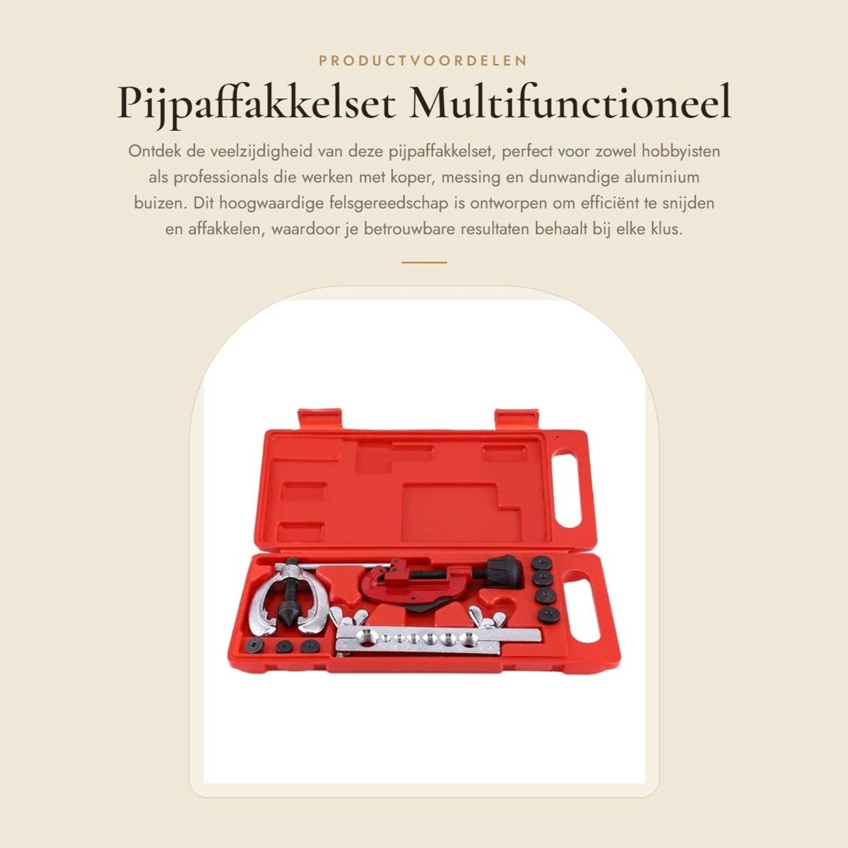 Dailygoods- Pijpaffakkelset Hoogwaardig Staal - Multifunctioneel Gereedschap - Felsgereedschap - Buizensnijder - Opbergkoffer - Stevigheid en Duurzaamheid - Fakkelset