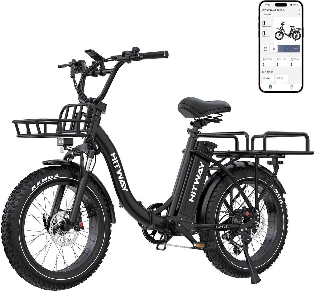 Hitway Elektrische Fiets BK6S Plus - 20*4.0 Inch Fat Tire City Commuter EBike met Afneembare 48V 27 Ah Lithium Batterij - Opvouwbaar Mountain E-Bike met 250W Motor - 7 Versnellingen - IP54 Waterdicht