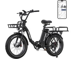 Hitway Elektrische Fiets BK6S Plus - 20*4.0 Inch Fat Tire City Commuter EBike met Afneembare 48V 27 Ah Lithium Batterij - Opvouwbaar Mountain E-Bike met 250W Motor - 7 Versnellingen - IP54 Waterdicht