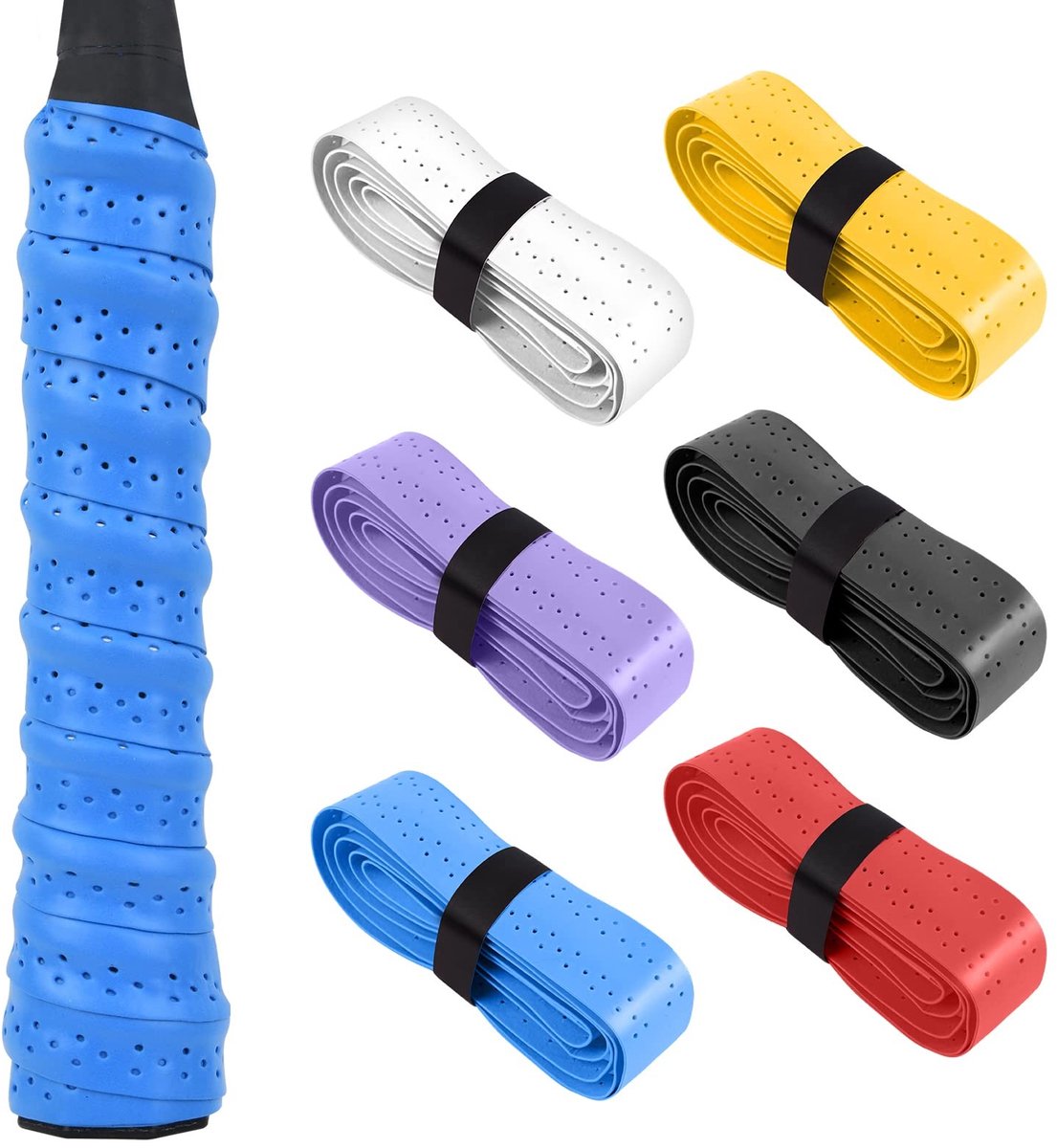 Dailygoods - flintronic Gripband voor rackets, antislip band, grip voor tennis- en badmintonrackets, super ademend, absorberend, antislip, sneldrogend
