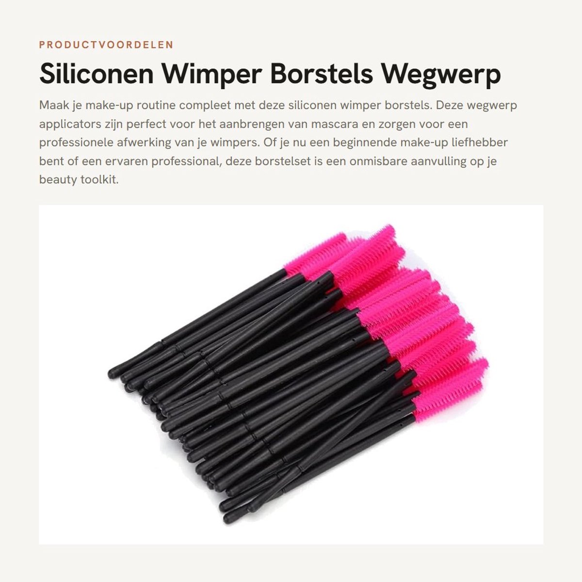 Dailygoods- Wimperborstels 50 Stuks - Siliconen Make-upborstel - Wegwerp Applicator - Beauty Tool - Handzaam en Veilig - Diverse Kleuren