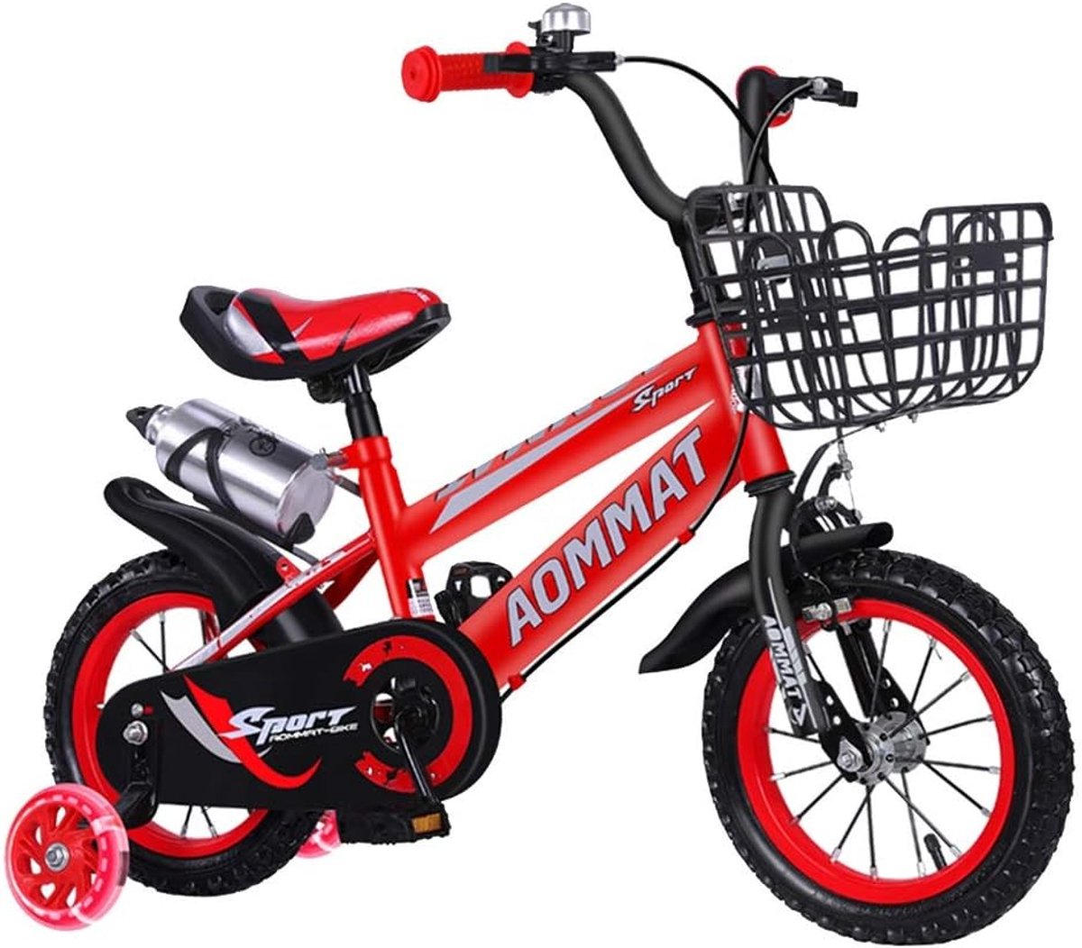 Kinderfiets Loopfiets Leren fietsen Inclusief zijwieltjes 14 inch Rood