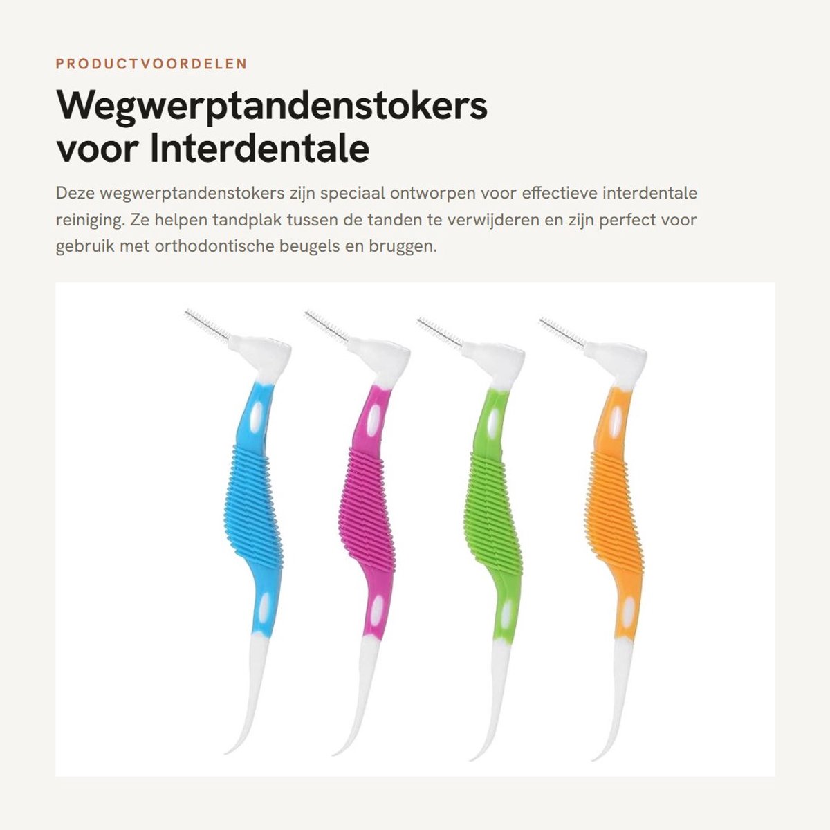 Dailygoods- Wegwerptandenstokers 8 stuks - Zachte Interdentale Borsteltjes - Tandverzorgingsgereedschap - Voor Orthodontische Beugels - Voedselveilig Materiaal - Duurzaam Ontwerp - Interdentale Borstels