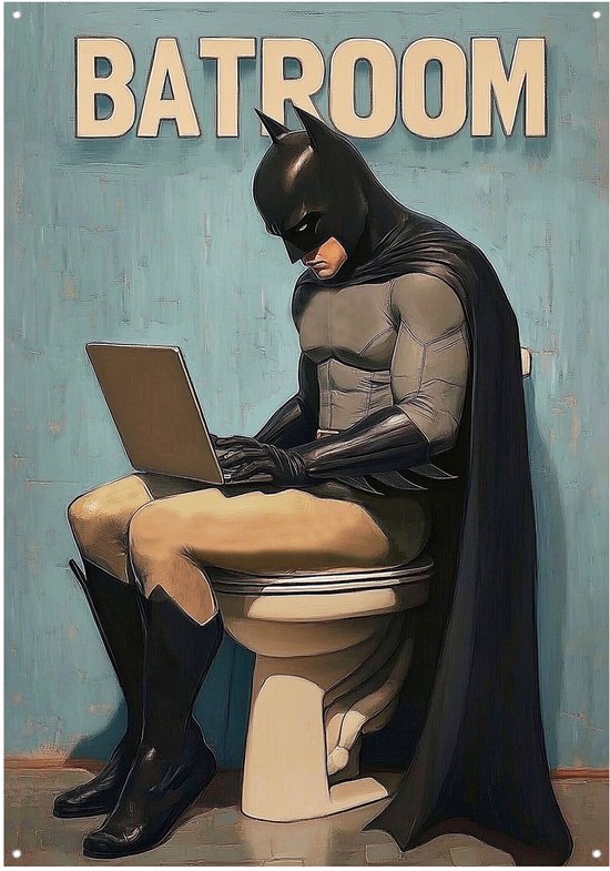Batman Superheld - Tuinposter - 70x100 cm - Buitenposter - Schuttingdoek - Tuinschilderij voor Buiten - Batman