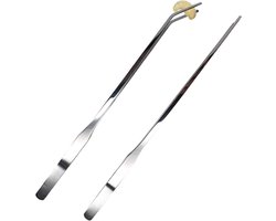 Pincet Aquarium - Voedingspincet Reptielen - Voeren en Onderhoud - Ergonomisch Verlengde Steel - 27 cm - Zilver