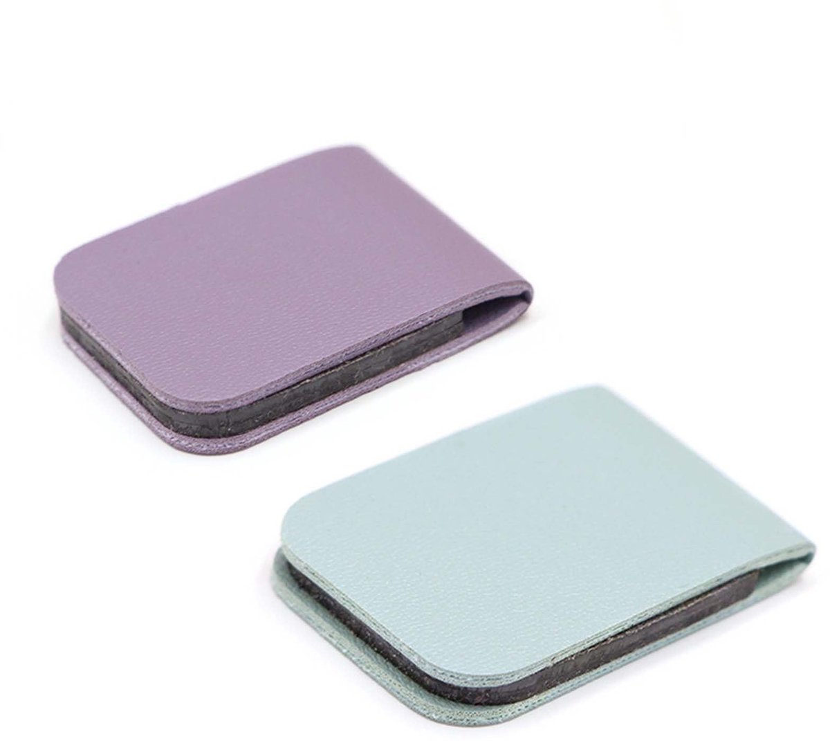 Dailygoods- Boekenleggers 2 stuks - Magnetische Bladwijzers - Lederen Boekenlegger - Zacht en Comfortabel - 8x3 cm - Paars/Blauw - Bladwijzer