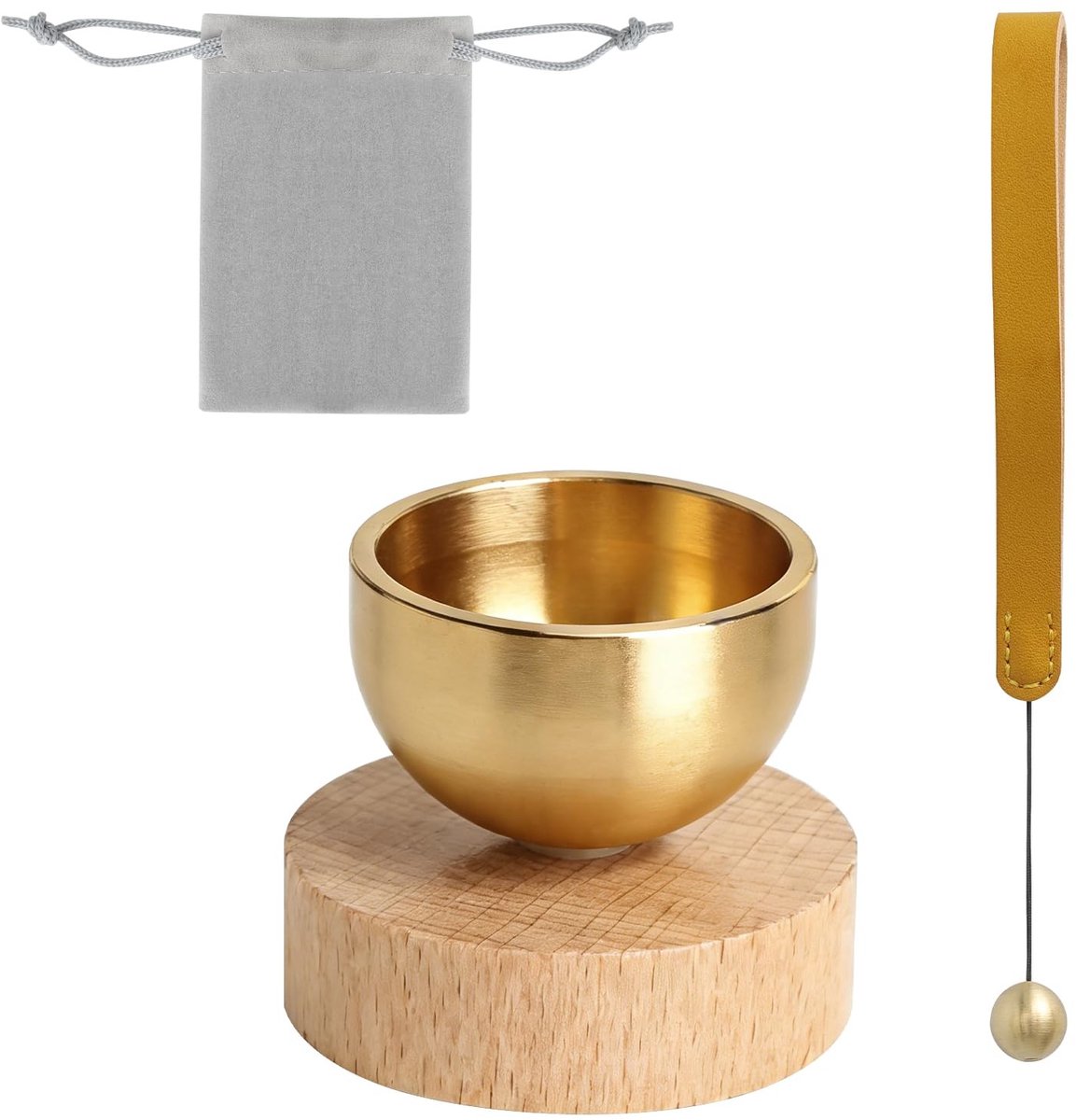 Handgemaakte kleine klankschaalset voor yoga