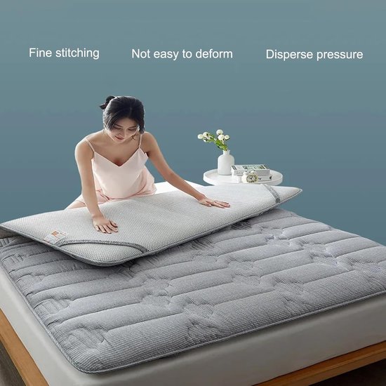 Japanse Futon Matras - Vloerbed Oprolbaar - Comfortabel Slapen - Verlicht Rugpijn - 100 x 200 cm - Roze — afbeelding 4