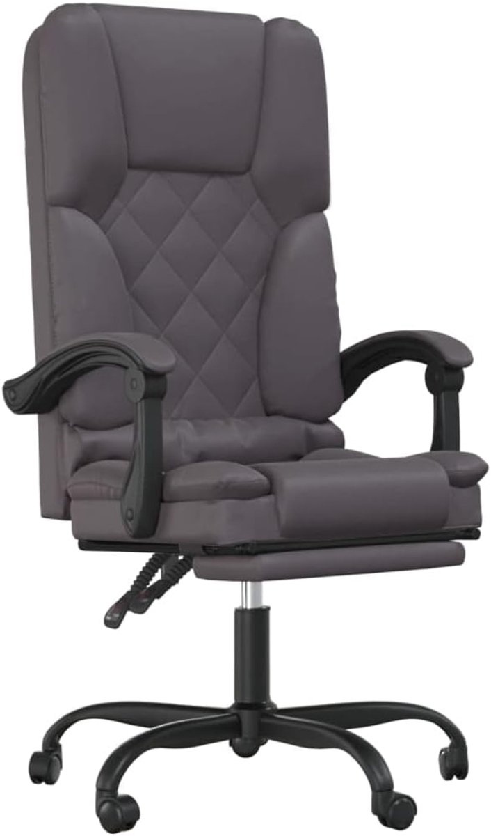 Draaibare Bureaustoel - Comfortabele Werkstoel - Ontspannen Werken - Geïntegreerde Massagefunctie - 51 x 44 cm - Grijs