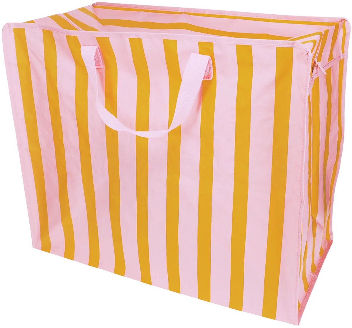 Rex London Jumbo Opbergtas Roze Oranje Strepen - 78 Liter - Grote Verhuistas Wasgoedtas - 58 x 28 x 48 cm