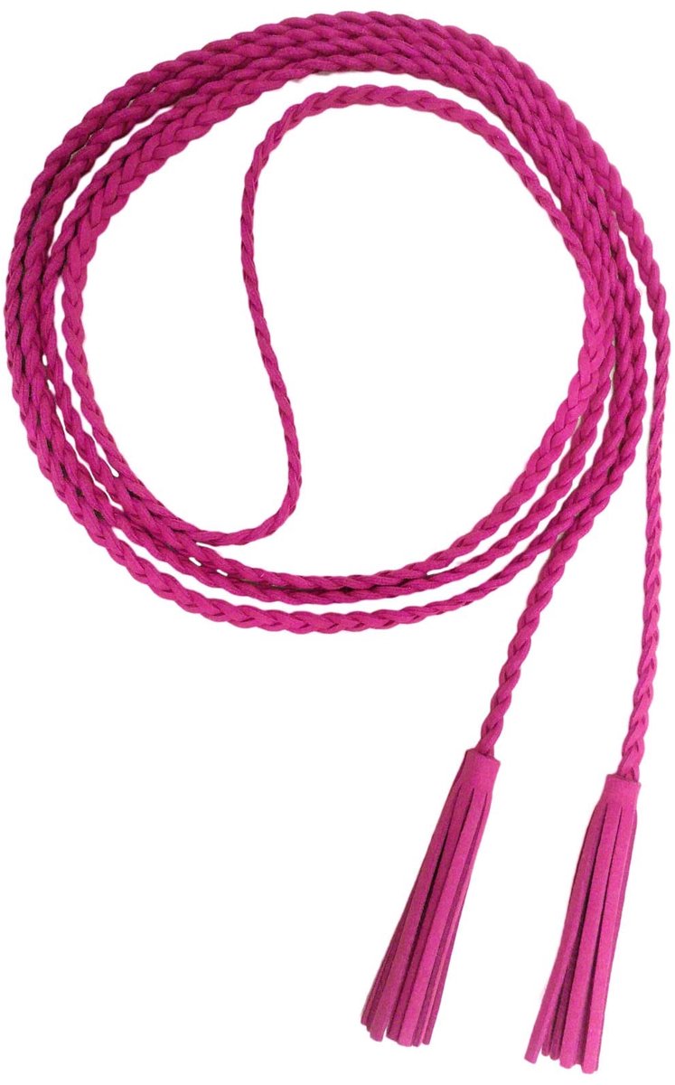 Dailygoods- Tailleriem Gemaakt van Leer - Heupriem Dames - Riem met Kwastjes - Lengte 160cm - Geschikt voor Taille Onder 35'' - Comfortabel en Zacht