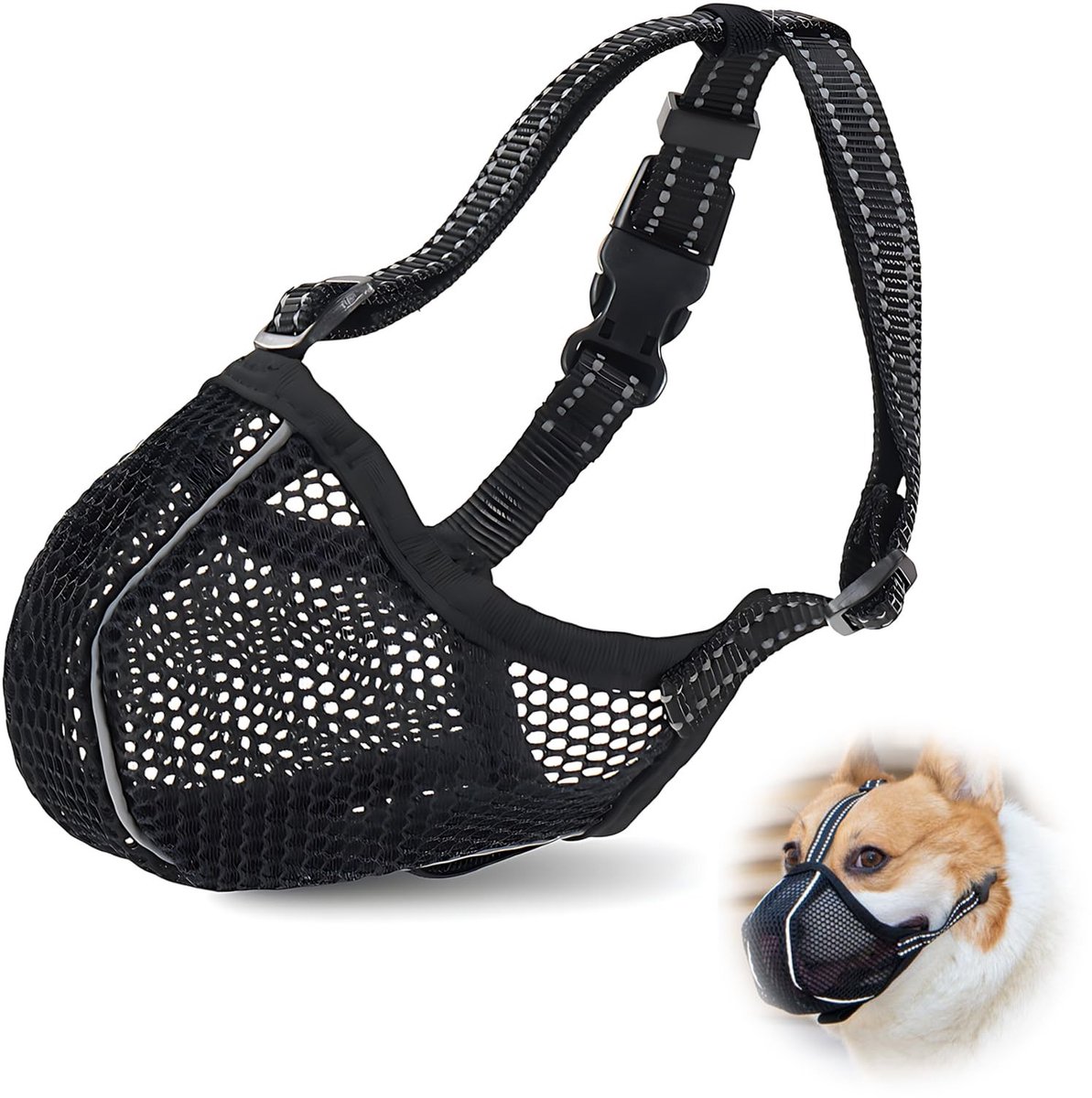 Dailygoods - Comfortabele en lichte muilkorf voor honden, verstelbaar en veilig