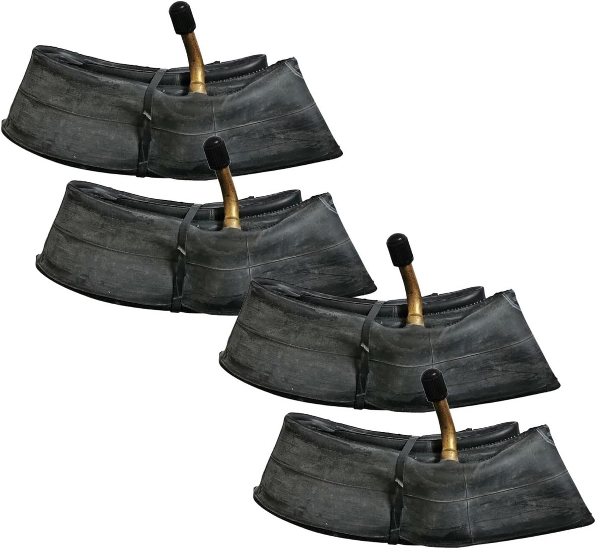 Binnenbanden Set - Reserve Slangen - Fietsen Repareren - Gebogen Hoekventiel - 4 Stuks 12.5 Inch - Zwart