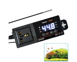 Terrarium Thermostaat - Temperatuurregelaar - Klimaat Beheersen - Digitaal LED Display - 20 Centimeter - Zwart