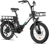 HILAND Elektrische Cargo Fatbike – 20" Dikke Banden – 48V – 7 Speed – Zwart