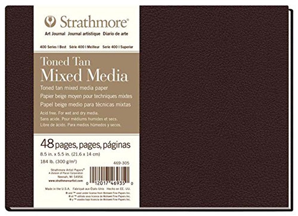Schetsboek Hardcover - Tekenen Boek - Artistiek Ontwerp - Voor Natte Media - 8.5x5.5 Inch - Toned Tan