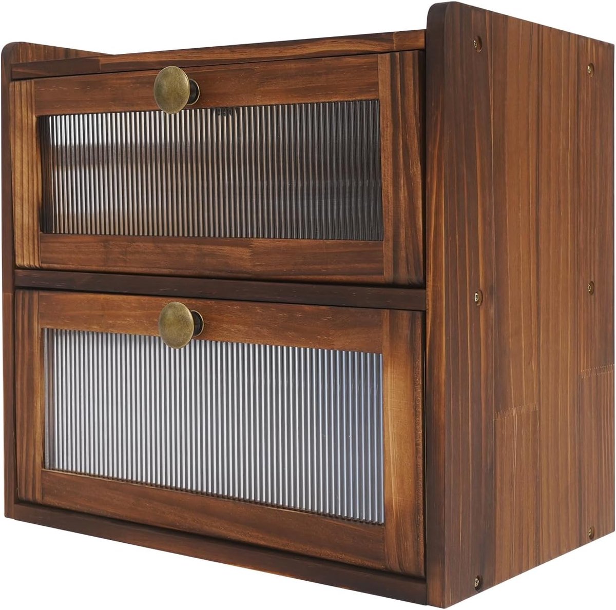 Broodtrommel 2 etages - Broodopslag keuken - Brood vers houden - Dubbele opbergruimte - 36.5 x 24 x 34 cm