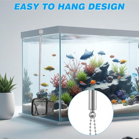 Aquarium Schepnet - Visnet - Aquarium Onderhoud - Uittrekbare Handgreep - 2 Stuks - Zwart — afbeelding 2