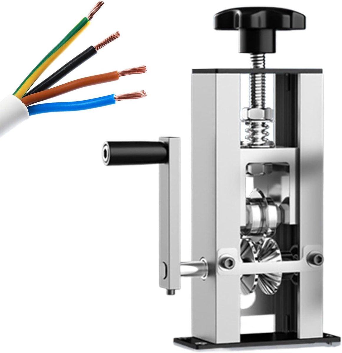 Automatische stripmachine - Draad stripper - Afvalverwerking kabels - Instelbaar 1-25mm - Compact ontwerp - Zilver