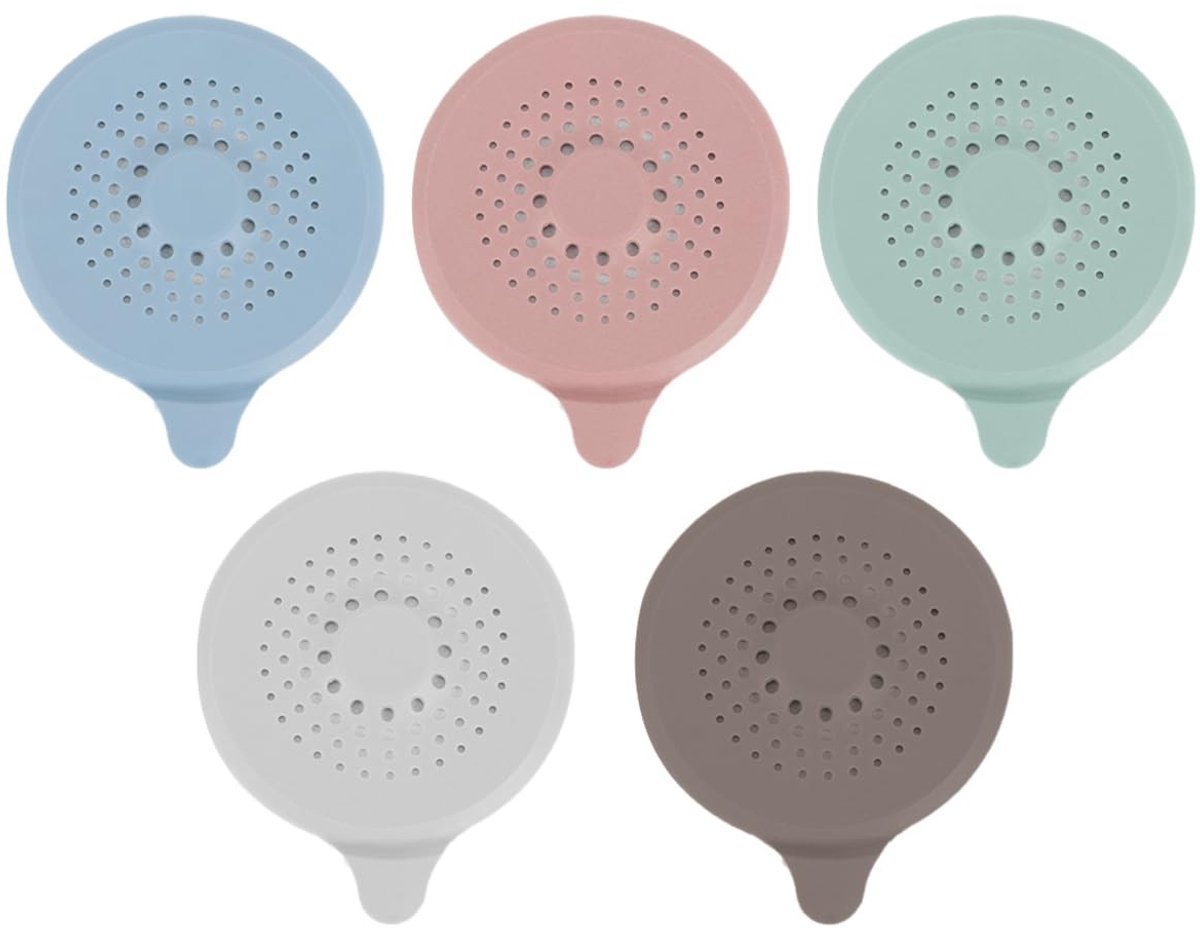 Dailygoods - Set van 5 Haarvangers voor Gootsteen en Badkuip 14x17 cm