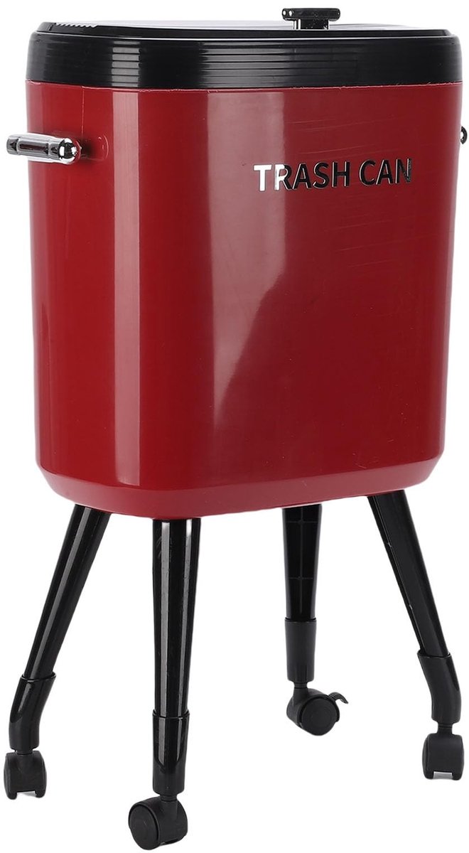 Dailygoods- Prullenbak 15L - Hoge Vuilnisbak met Wielen - Smalle Prullenbak - Grote Capaciteit - Verhoogde Poten - Geschikt voor Keuken/Badkamer