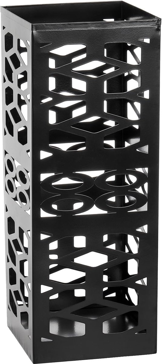Metalen Parapluhouder - Paraplustandaard Entree - Entree Organiseren - Delicaat Bloemenontwerp - 15 x 40 cm - Zwart