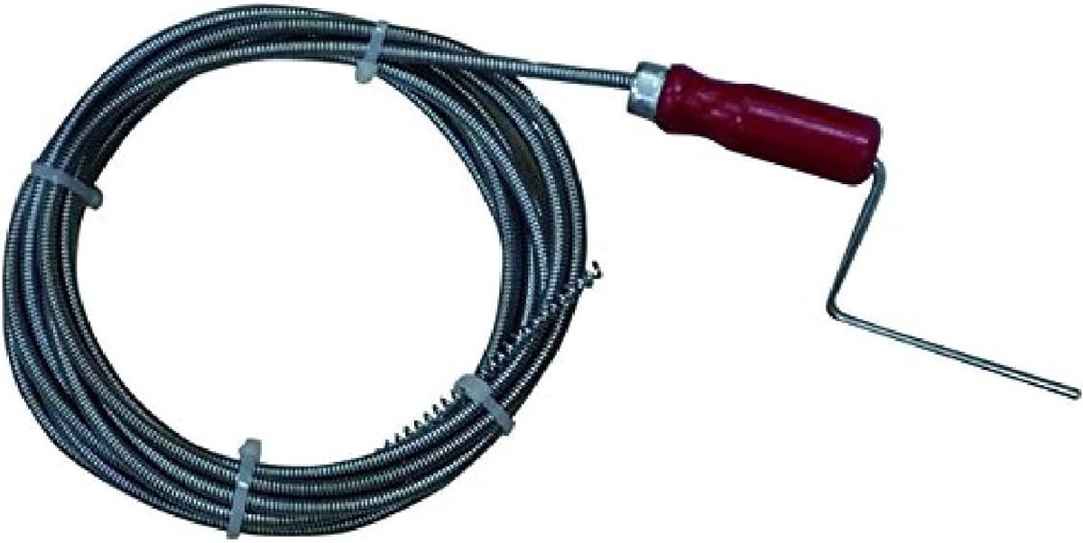 Afvoerreiniger met veer - Gootsteenontstopper - Verstopping oplossen - Stalen veer - 25 meter - Niet gespecificeerd
