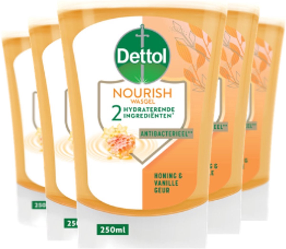 Bol.com Dettol No-Touch Refill Extra Care Honey & Sheabutter 250ML x 5 aanbieding