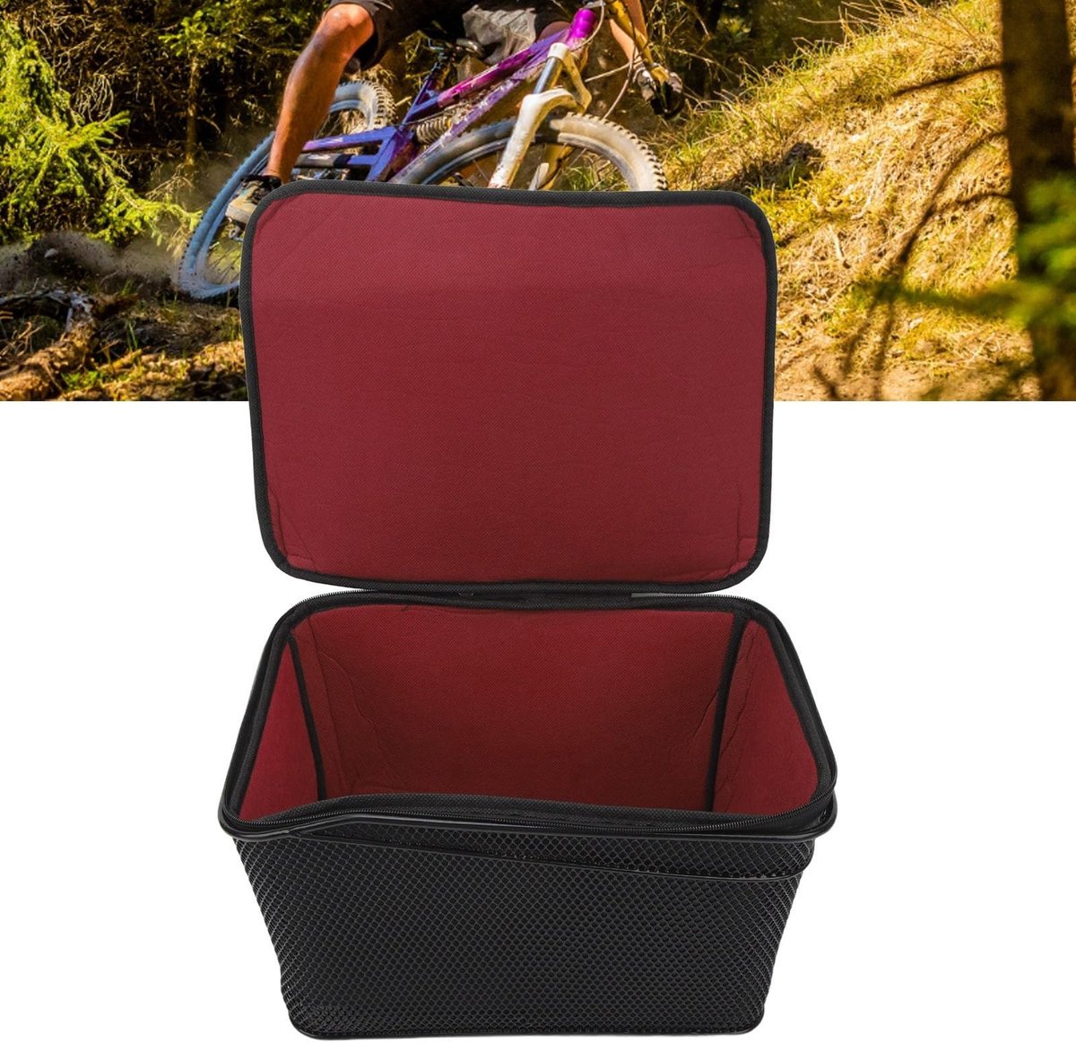 Dailygoods- Fietsmand 20L - Metalen Draad - Waterdichte Hoes - Sterk Ijzer - Antiroestcoating - Duurzaam en Betrouwbaar - Fietsrek