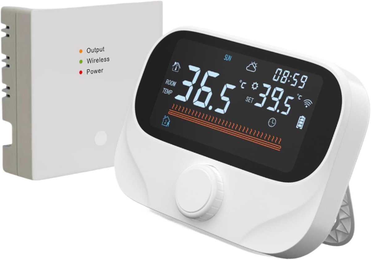 Slimme Thermostaat - Wifi Thermostaat - Temperatuur Regelen - App en Spraakbesturing - 118x24x86cm - Wit